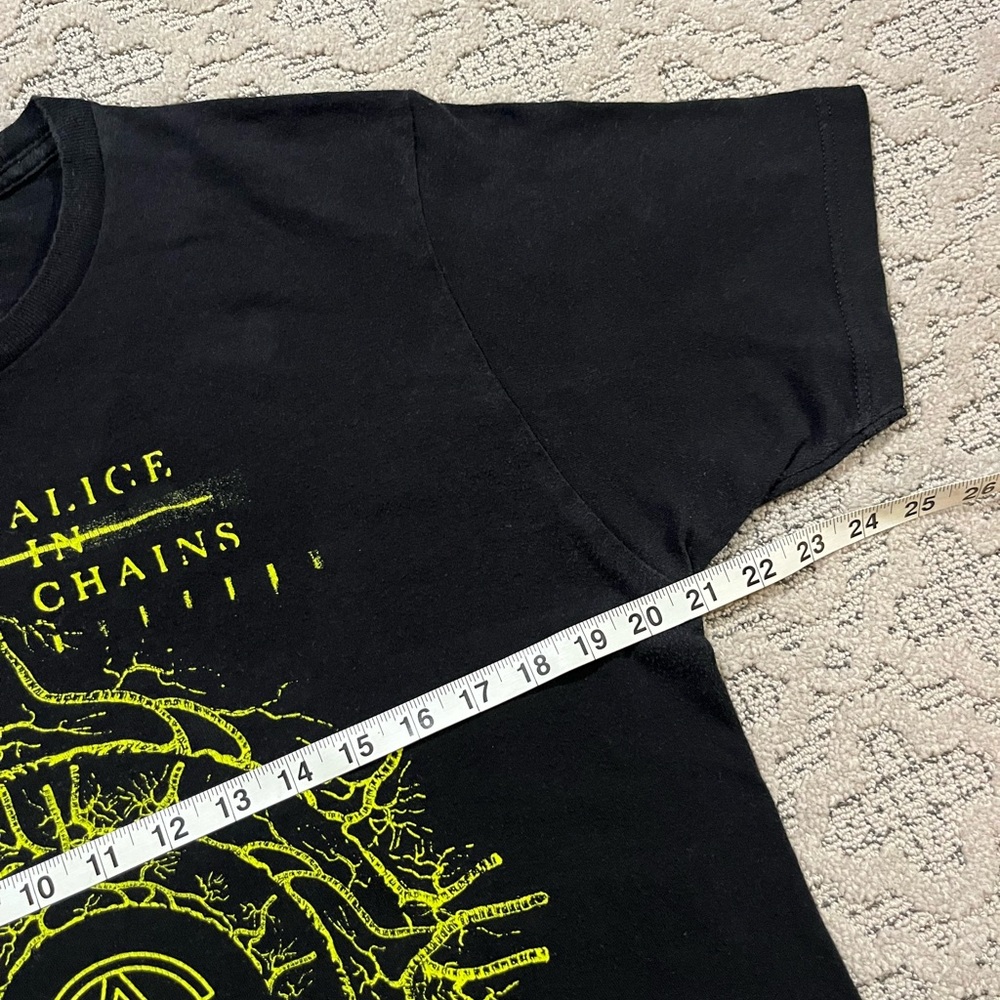 🎸 '14 Alice In Chains Band Green Tree Root Veinage Neon Logo 2 Side Tour T Shirt - Picture 11 of 16